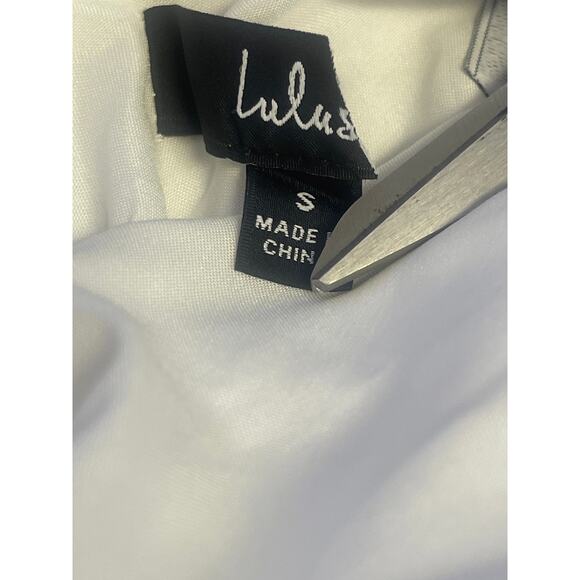 LULU'S SZ S Beyond Classy White Satin Backless Halter Midi Party Dress NEW B115 - Picture 9 of 10